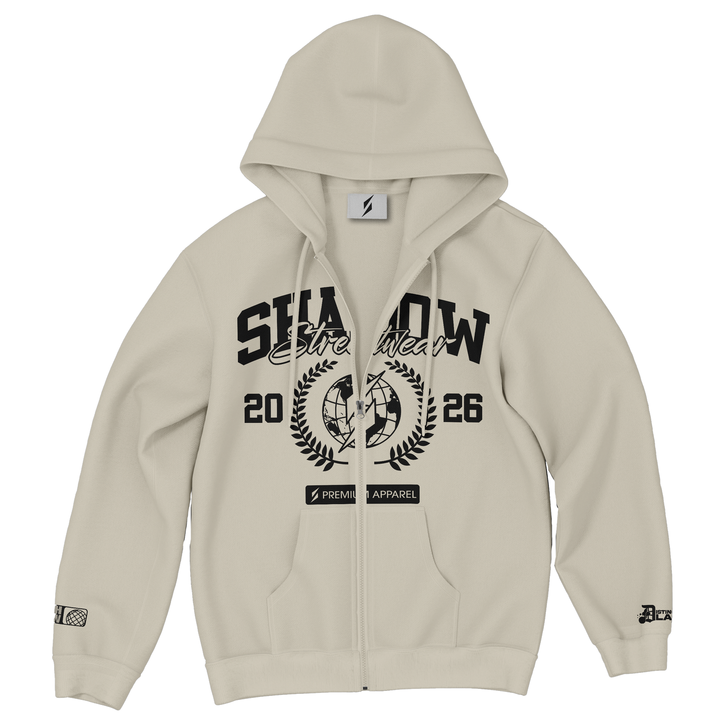 Shadow "Weathered Zip-Up Hoodie"