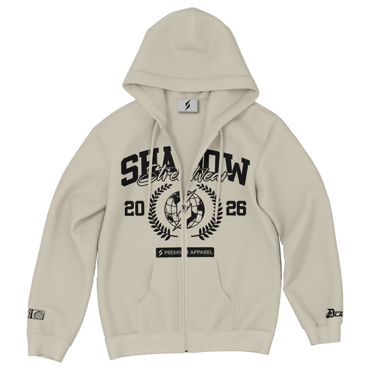 Shadow "Weathered Zip-Up Hoodie"